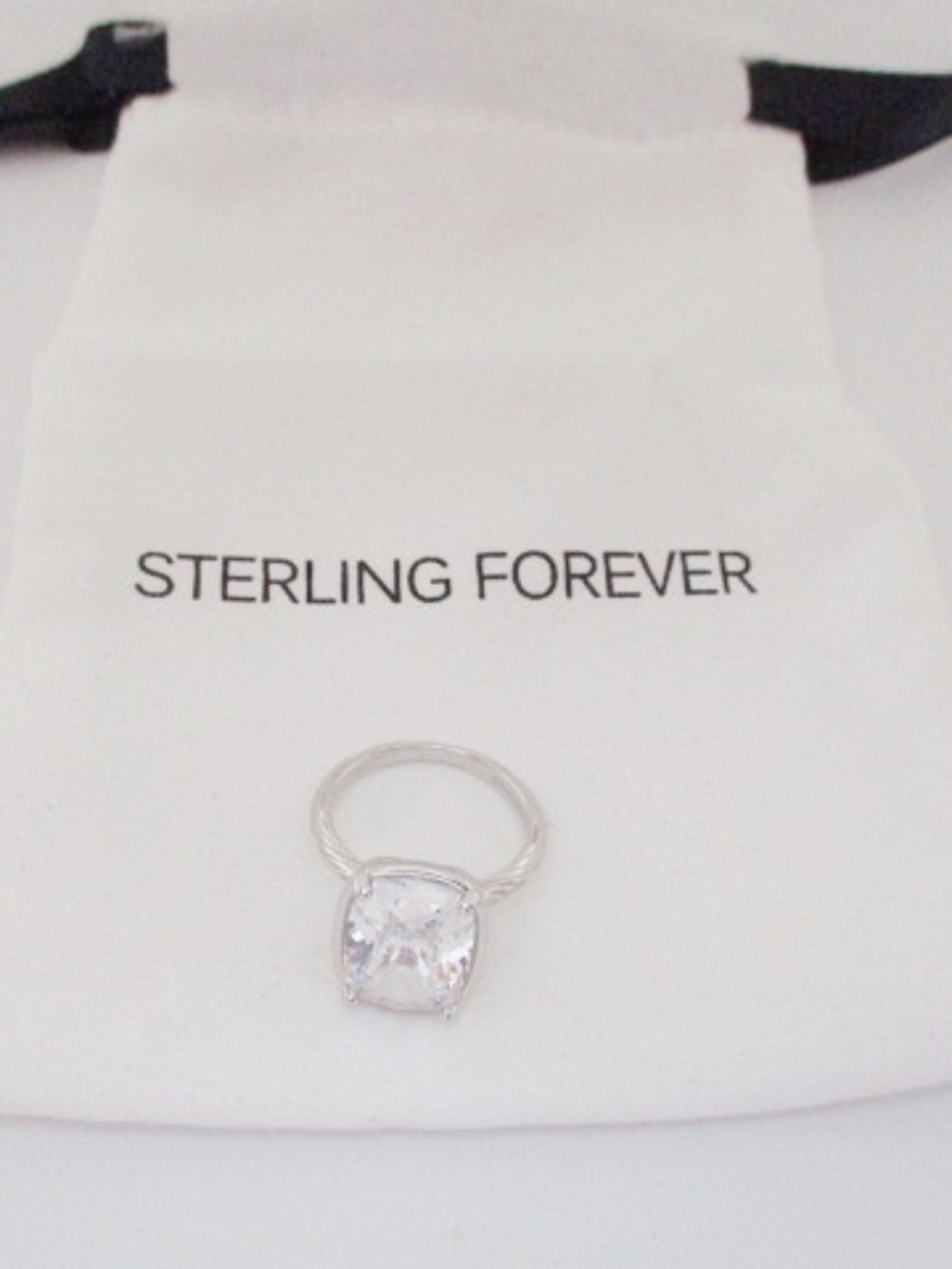 STERLING FOREVER - Elongated Clear Cubic Zirconia Cocktail Ring